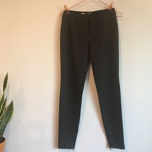 Gaultier Femme Pinstripe Wool Legging Trousers